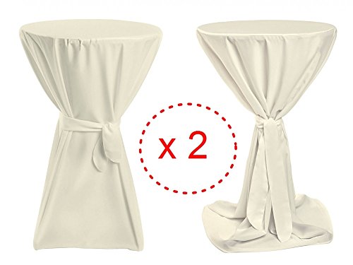 2er Pack Stehtischhussen Basic (Creme, 70cm Ø)