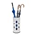 Produktbild Relaxdays Regenschirmständer rund HBT 49,5 x 22,5 x 22,5 cm Metall Schirmständer mit Wasserauffangschale für Regenschirm, Gehstock oder Nordic Walking Stöcke aus Stahl mit schöner Ornamentik, weiß