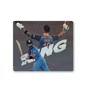 Woopme Captain King Virat Kohli Printed Mouse Pad for Laptop PC Desktop Computer Boys Girls Mouse Pads Smooth Gaming Non Slip Rubber Base L x H 20 x 24 CMS