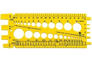 Motorcycle Storehouse B.V. Gewindelehre Schraubenschablone Werkzeug für Zoll/Metrisch Schrauben Muttern Gewinde und Unterlegscheiben, 220x84 mm
