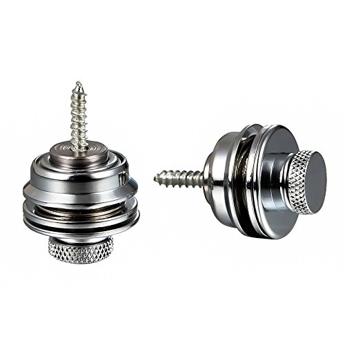 Correa Guitarra Cierre de Seguridad Security Lock Strap (Plata, Paquete de 2)