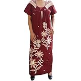 Indiatrendzs Women Printed Nighty Nightwear Cotton Maxi Dress Sleepwear Nightgown (Chest : 48)