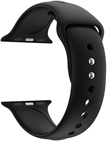 YOUMANY Watch Band For Nike+ Series 1 Series 2 Series 3, Soft Silicone Replacement Sport Wristband Wrist Strap for iWatch Nike Sport Band 42MM Black