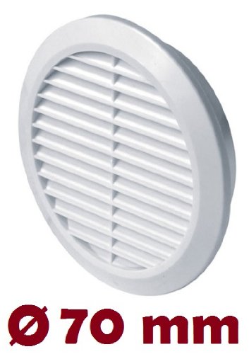 Lüftungsgitter Ø 70 mm rund weiß Insektennetz Abluftgitter Zuluft Abluft Gitter Lüftung T75 - 2