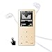 Produktbild MP3-Player, Elinker 8GB Metall MP3 MP4 Player mit Berührungstasten, 1,8 Zoll Anzeige, Musik Player, 80 Stunden Wiedergabe, FM Radio, Video, E-Book Unterstützen Erweiterbar bis zu 128 GB (Gold)