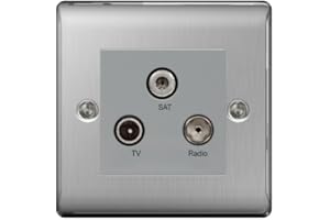 BRITISH GENERAL BG Nexus Metal Triplex TV/FM/Sat-Screened Brushed Steel