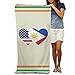 Produktbild Philippines USA Flag Twin Heart Quick-Drying Pool Beach Towel Travel Bath Towel for Adults 31.5"x51.2"(80cm X 130cm)