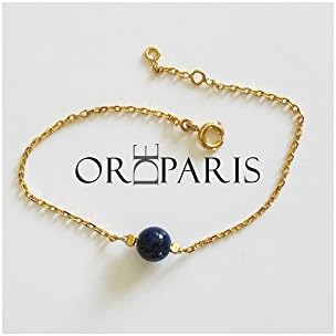 Gold Plated Lapis Lazuli Bracelet Show. Midnight Blue