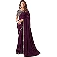 SIRIL Women's Self Woven, Lace Georgette Saree with Unstitched Blouse
