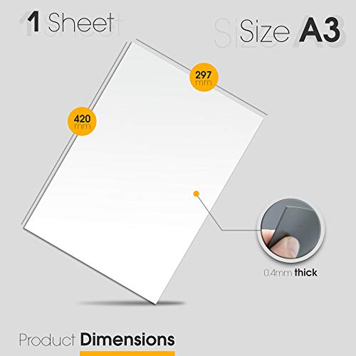 The Fridge Magnet Shop - Lavagna/foglio A3 magnetico e flessibile, colore: bianco