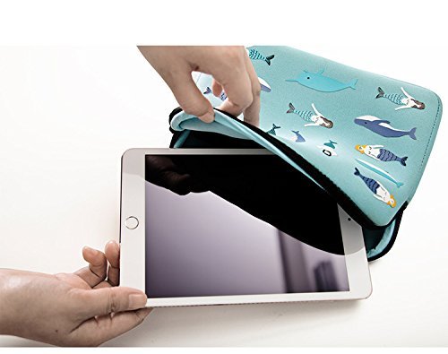 OneMtoss Laptop hülle Laptoptasche Neopren, Retro Bunte Elefantmalerei Nylon Reißverschluss 13 Zoll - 3