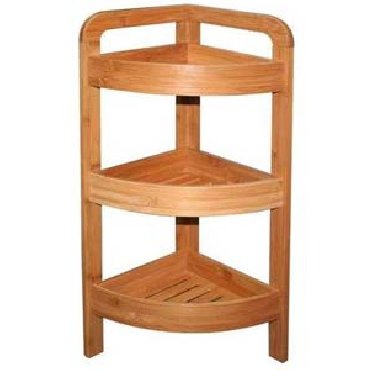 Eckregal, Bambus, 3 Etagen