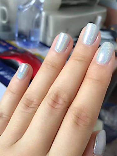PhantomSky Nagel Glitzer Glänzend Spiegel Chrom Nagelpuder Maniküre Pigment – Regenbogen Silber(1g geladen) - 6