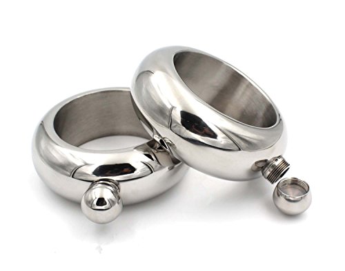 lanshulan 304 Edelstahl Armband Flachmann und Trichter Set 3,5 Oz - 6