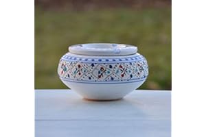 YODECO Cendrier marocain anti fumée Marrakech blanc - Moyen modèle