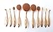 Goldrose 10 pcs Soft Oval Toothbrush Mermaid Multipurpose Makeup Brush Set Foundation Brushes Cream Contour Blush Powder Concealer Brush Cosmetics Tool (Gold)