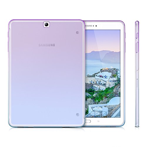 kwmobile Hülle für Samsung Galaxy Tab S2 9.7 T810N/T813N/T815N/T819N – Case Handy Schutzhülle TPU Silikon für Tablet – Backcover Cover klar Violett Blau Transparent - 5