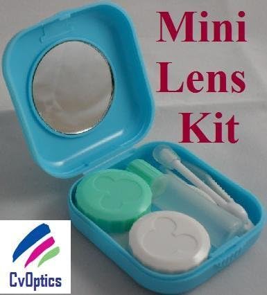 Blue Mini Contact Lens Travel Kit Case - Pocket Size -