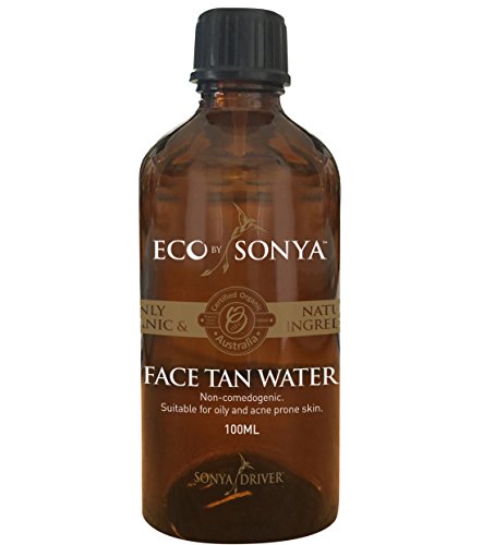 Fake Tan - Eco by Sonya Face Tan Water - Builds to a Honey Complexion. Suitable for Light to Medium Skin Tones. Australia Certified Organic 100% Vegan Natural Colour Chemical-free