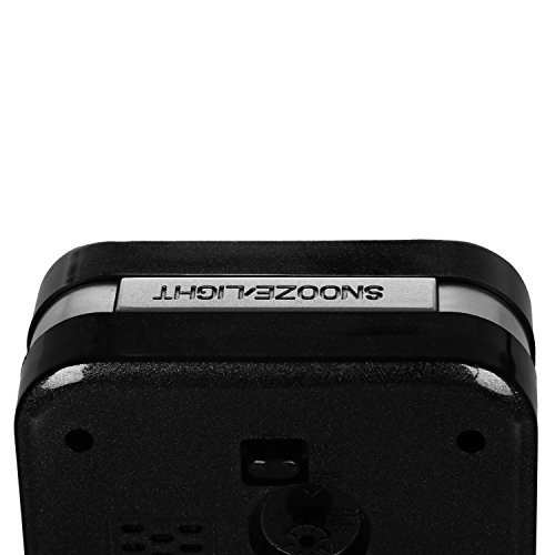 Pingenaneer 3.5 Zoll Kleiner Wecker Stille Glockenwecker Analog Quarzwecker Klassisch Tischuhren mit Nachtlicht, Lauter Alarm , Ohne Ticken , Schlummerfunktion , Batteriebetrieben—Schwarz - 3