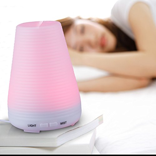 Mini Ultraschall Luftbefeuchter Duftzerstäuber Duft/Aroma Diffuser mit 7 LED Farbwechsel Ätherische Öle Aromatherapy Diffusor Vernebler Raumbefeuchter Raumluftbefeuchter Luftbefeuchtungsgeräte 100ML - 3