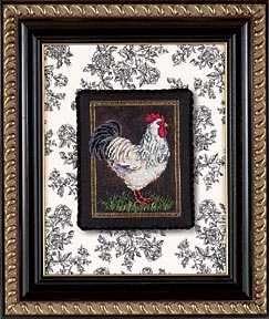 ROOSTER ON TOILE CROSS STITCH KIT