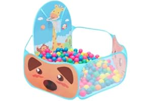 YINUODAY Ballgruben für Kleinkinder Babyball-Poolzelt mit Basketballkorb Laufstall Indoor Outdoor Faltbare Kinder Spielen Schaumstoff-Plastikballgrubenpool für Babys Kinder Kleinkinder