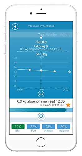 Medisana BS 444 connect Körperanalysewaage zur Messung aller Körperdaten bis 180 kg+ Datenübertragung via Bluetooth an die VitaDock+ App - 3