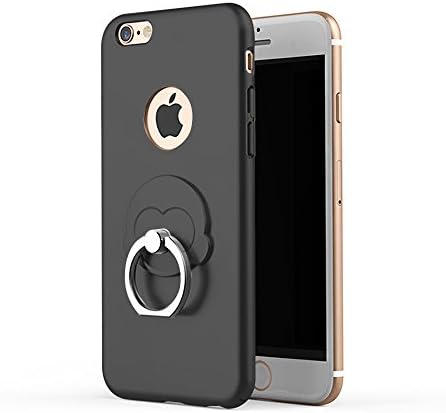 iPhone 6 Plus Case, Serpeo 360 Degree Rotate Ring Stand Ultra Slim Protective Case Cover for iPhone Series, Stylish Lightweight Matte Case Cover for iPhone 6/6S Plus 5.5" (Black)