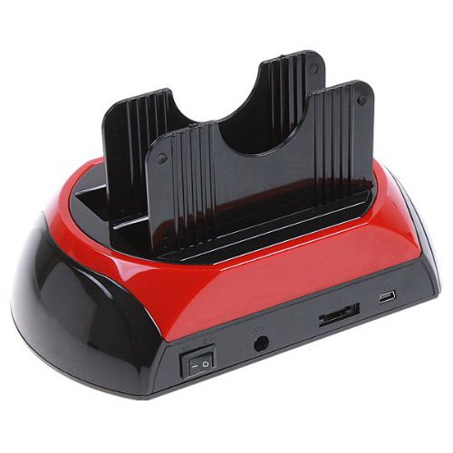 TOOGOO(R)2,5 „3,5“ SATA / IDE HDD Station Alles in einem 2-Dock Docking Station e-SATA Hub - 3