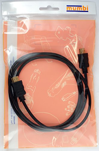 mumbi HDMI Kabel 2 Meter – 19pol. HDMI-Stecker>19pol, vergoldet, doppelte Abschirmung 1080p 1.3b - 7