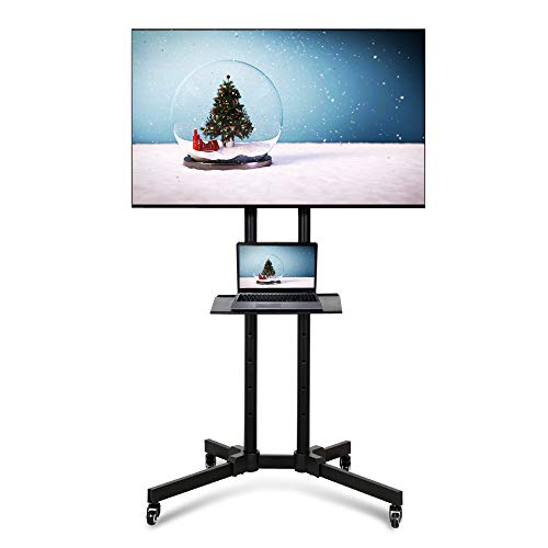 Yaheetech Soporte Móvil de TV Televisor Soporte Altura Ajustable 89x66x(110-160) cm Pantalla 32-65 Carga MAX 50Kg