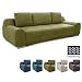 Produktbild Cavadore Big Sofa Benderes / Moderne Couch mit Steppung und Ziernaht / Inkl. 3 Kissen / Chromfüße / 266 x 70 x 102 (BxHxT) /  Grün