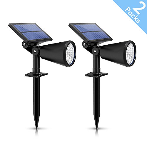 Xintop Solar Gartenleuchte, 2-in-1 upgraded Solar LED Wandleuchte/Gartenleuchte mit einstellbaren Solarpanel, 2 Stufe Beleuchtung für Einfahrt, Hof, Garten, Rasen, Weg usw. 2 Stück - 2