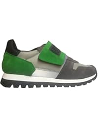 scarpa bimbo bikkembergs bkj104095 fend er l04 nylon suede grey green fw 17/18
