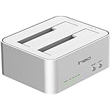 USB 3.0 to SATA III Aluminium 2-fach Offline Klon Festplatten Dockingstation - ElecGear externe Dual schacht Hard Drive Docking Station für 2,5" &amp; 3,5" Zoll SATA I/II/III HDD &amp; SSD, integrierte LED-Fortschrittsanzeige, Offline-Klonfunktion, Unterstützt UASP, inkl. USB 3.0 Kabel &amp; 12V/3A Netzteil