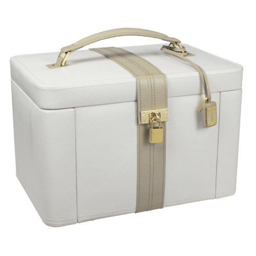 Dulwich Designs Luxus Leder Schmuckkästchen 71022, cremefarben, zweifarbig - 2
