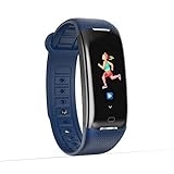 TianranRT Farbe Bildschirm Blut Druck/Herz Rate Monitor Smart Armband Uhr Schrittzähler Farbbildschirm Blutdruck Pulsuhr (Blau)