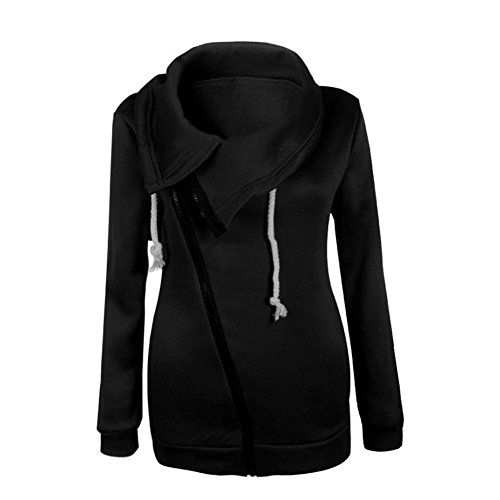 Tongshi Invierno de las mujeres de la blusa de la cremallera con capucha sudadera con capucha capa de la chaqueta