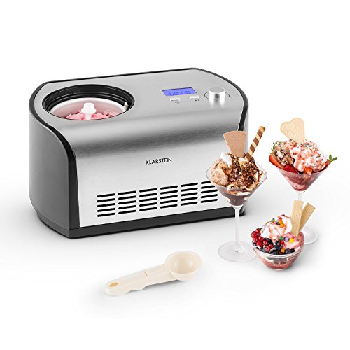 Klarstein Snowberry & Choc Eismaschine Speiseeismaschine (135 Watt, 1,2 Liter Fassungsvermögen, Kühlhaltefunktion, Timer, einfache Reinigung, inkl. Rezeptvorschläge) silber - 7