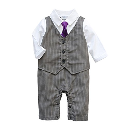 Baby Boy Wedding Tuxedo Waistcoat 1pc Design Outfit with Tie (3-6 Month)