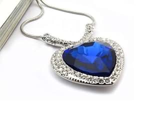 Collier Pendentif "Cœur De L'Océan" Titanic Avec Cristal Et Strass - Réplique Bijou Du Film - Métal Alliage, Longueur Réglable