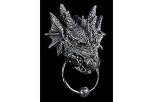 FIGUREN SHOP GMBH Türklopfer mit Drachenkopf schwarz | Drache Figur Gothic Deko