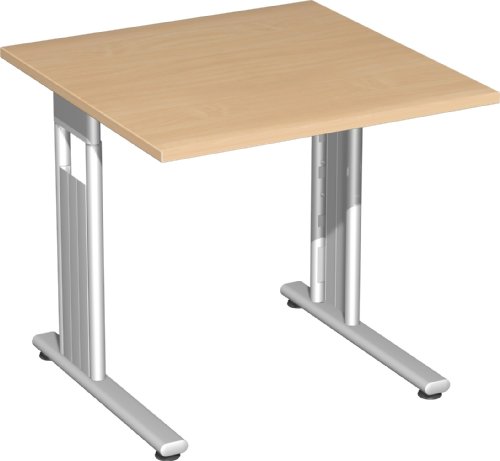Gera Mbel S-618101-BU/SI Schreibtisch Lissabon, 80 x 80 x 72 cm, buche / silber Gera Mbel S-618101-BU/SI Schreibtisch Lissabon, 80 x 80 x 72 cm, buche / silber
