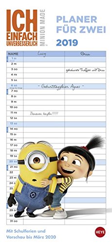Preisvergleich Produktbild Minions Planer für zwei - Kalender 2019