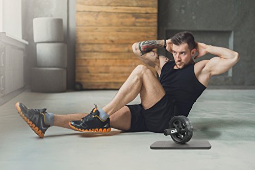 CSX Bauchroller, Rad mit extra dicker Knieauflagematte und Komfort-Schaumgriffen, Schwarz – Dual, Doppel-Pro-Bauchübungsrad – Phantastischer Fitnessworkout für die Bauchmuskeln - 6