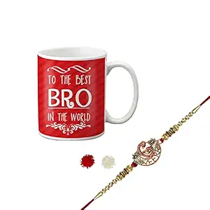 LOF Gift Fancy Designer Rakhi & Mug Combo for Brother ll LR21-WHMUG-06-R11