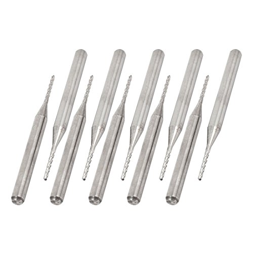 10 PCS Hartmetall-CNC PCB Schaftfräser 3.175 Schaft 1,0 mm Schneiden Dia
