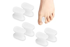 CATOR 6 pezzi di separatori per dita dei piedi in gel, correttore per dita dei piedi in silicone morbido, distanziatore per dita dei piedi, sollievo dal dolore ai piedi, separatori per dita dei piedi
