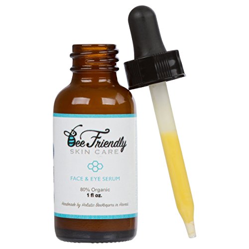 BeeFriendly Anti Ageing Face and Eye Serum - Organic & 100% Natural Deep Penetrating Moisture Tightens, Brightens, Lifts & Rejuvenates Skin Around Your Eyes, Face, Neck & Decollete Naturally